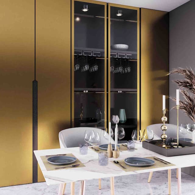 پنل PET و PVC پاکچوب طرح Picasso Gold Pearl 193 با جلوه متالیک طلایی