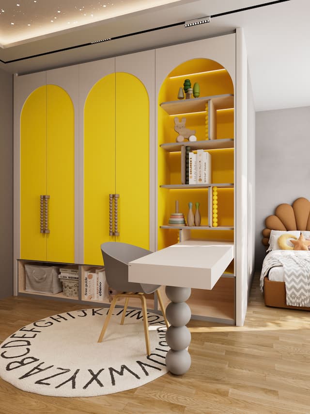 پنل روکش ملامینه پاکچوب طرح زرد Yellow 1102 تک رنگ روشن