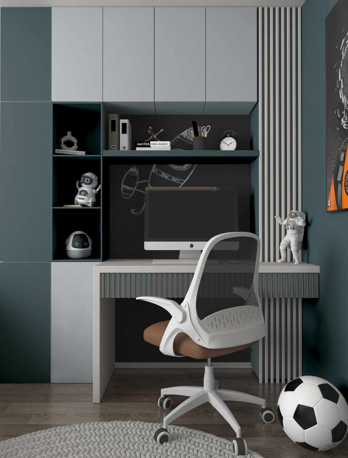 پنل روکش ملامینه پاکچوب طرح بلو گری Blue Grey 1131 تک رنگ طوسی آبی