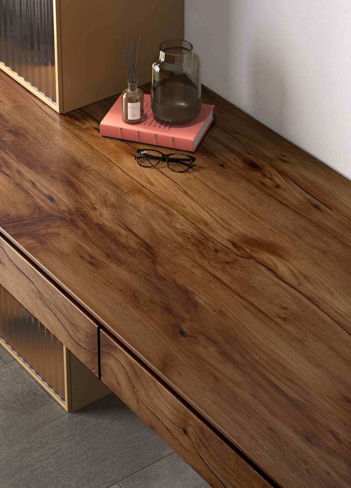 پنل روکش ملامینه پاکچوب طرح Taxus 7717 با بافت چوبی خاص