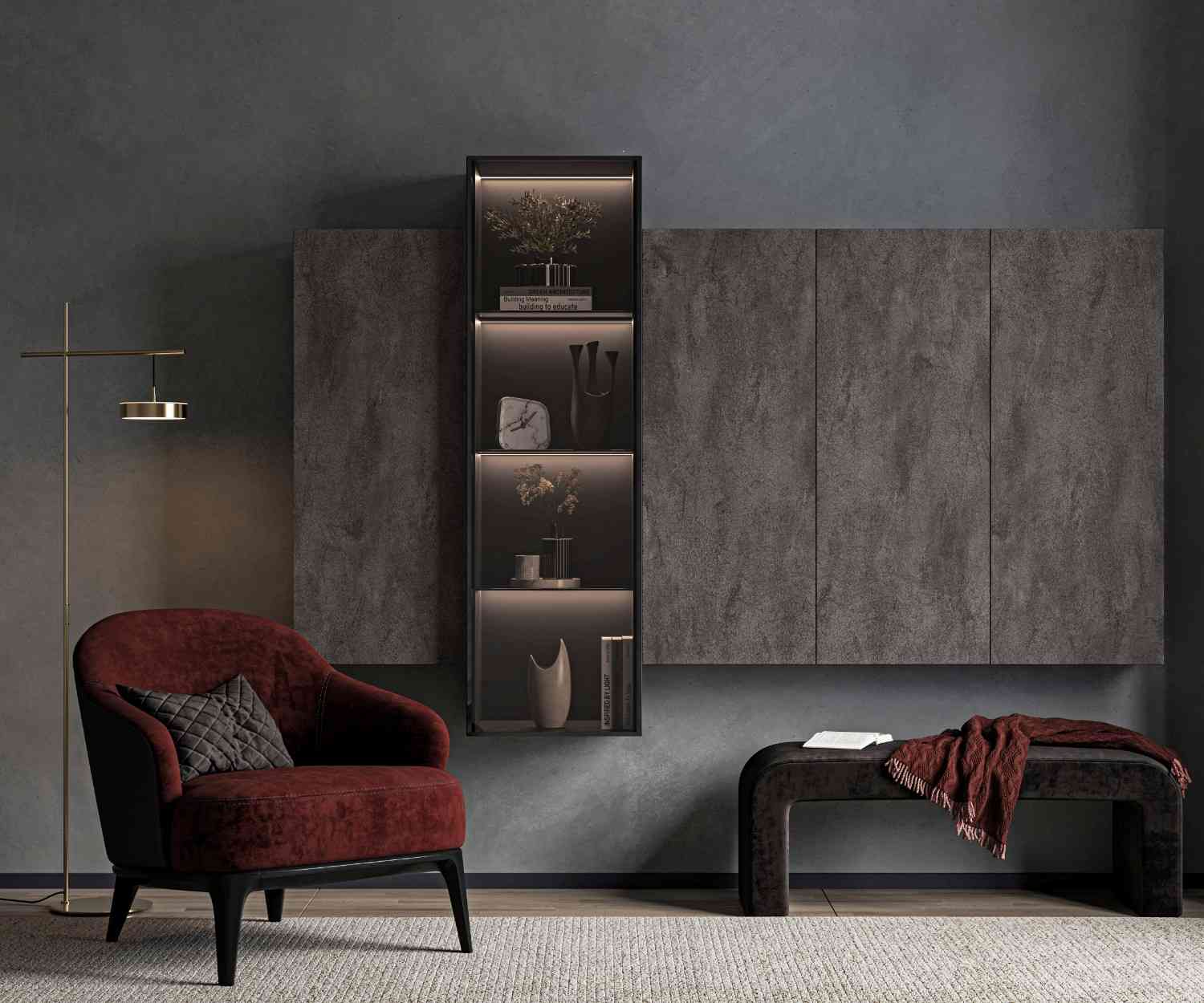 پنل روکش ملامینه پاکچوب طرح آپتاون با جلوه سیمانی شهری